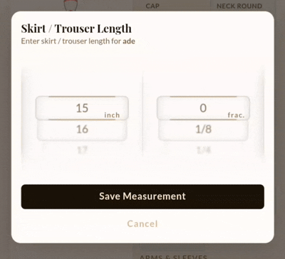 GIF showing the custom 3D Tape Measure Scroll wheel in action
